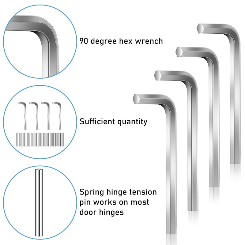 Spring Hinge Tension Pin Replacement Kit, Includes 20 Stainless Steel