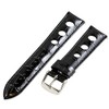 Clockwork Synergy, LLC 18mm Rally 3-hole Croco Black Leather Interchangeable