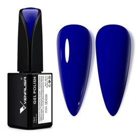 VENALISA 15ml Royal Blue Gel Nail Polish, Navy Blue Gel Polish Dark Deep Cobalt Blue Color Soak Off UV LED Nail Gel Polish Nail Art Starter Manicure Salon DIY at Home, 0.53 OZ