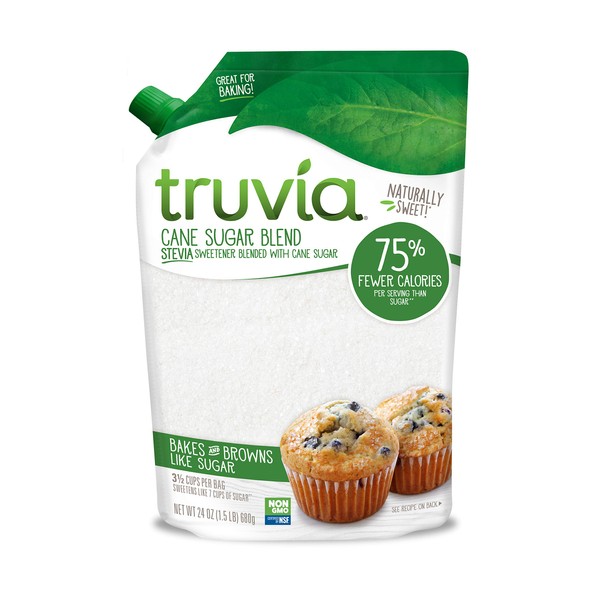 Truvia Cane Sugar Blend, Natural Stevia Sweetener and Cane Sugar,