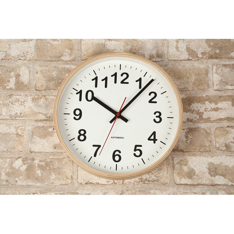 KATOMOKU Plywood Wall Clock 2 Sweep (Continuous Second Hand) km-42M