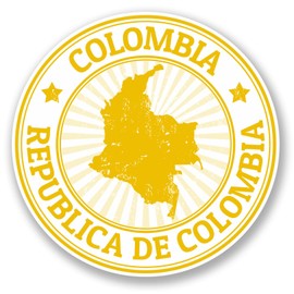 2 x Colombia Vinyl Sticker Bike Laptop Car Map Flag Gift Luggage Travel #4493 (10cm x 10cm)
