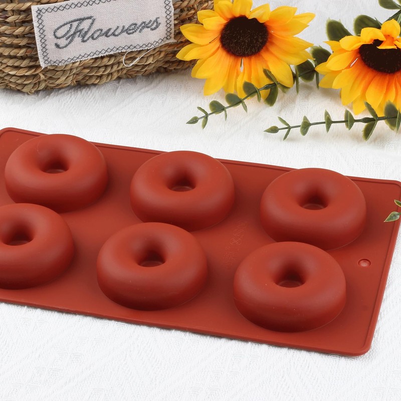 6 Cavity Donut Silicone Chocolate Molds Doughnut Pan Baking Mold