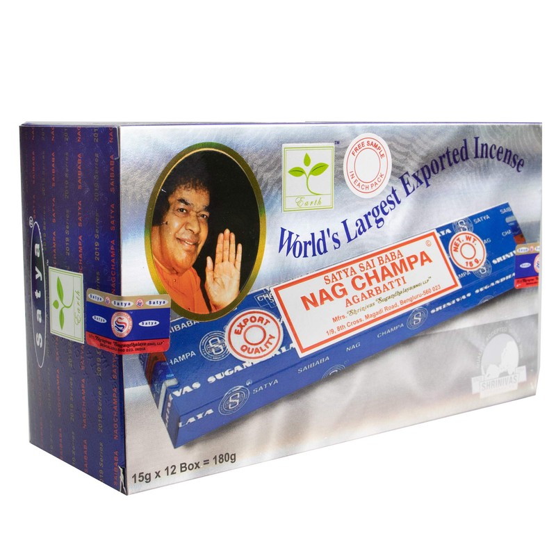 Satya Sai Nag Champa Agarbatti Räucherstäbchen, 15 g, insgesamt 180