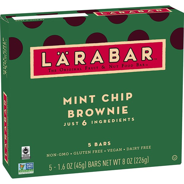 Larabar Gluten Free Bar, Mint Chip Brownie, 5 ct, 8 oz