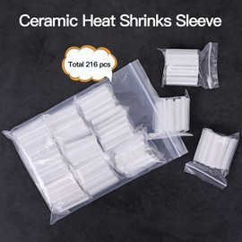 216Pcs Ribbon Mass Type Fiber Optic Fusion Splice Protection Sleeves 40mm, Preshrunk Single Ceramic Strength Member D-Shape Heat Shrinks - Accommodate up 6/8/12 Fibers Clear Color