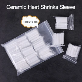 216Pcs Ribbon Mass Type Fiber Optic Fusion Splice Protection Sleeves 40mm, Preshrunk Single Ceramic Strength Member D-Shape Heat Shrinks - Accommodate up 6/8/12 Fibers Clear Color