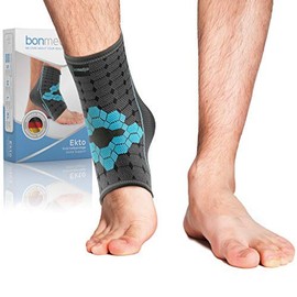 bonmedico Ankle Support Brace - Ankle Brace Compression Sleeve w/Thermo-Active Material. Plantar Fasciitis Support/Socks for Relief Achilles Tendonitis for Men & Women, L