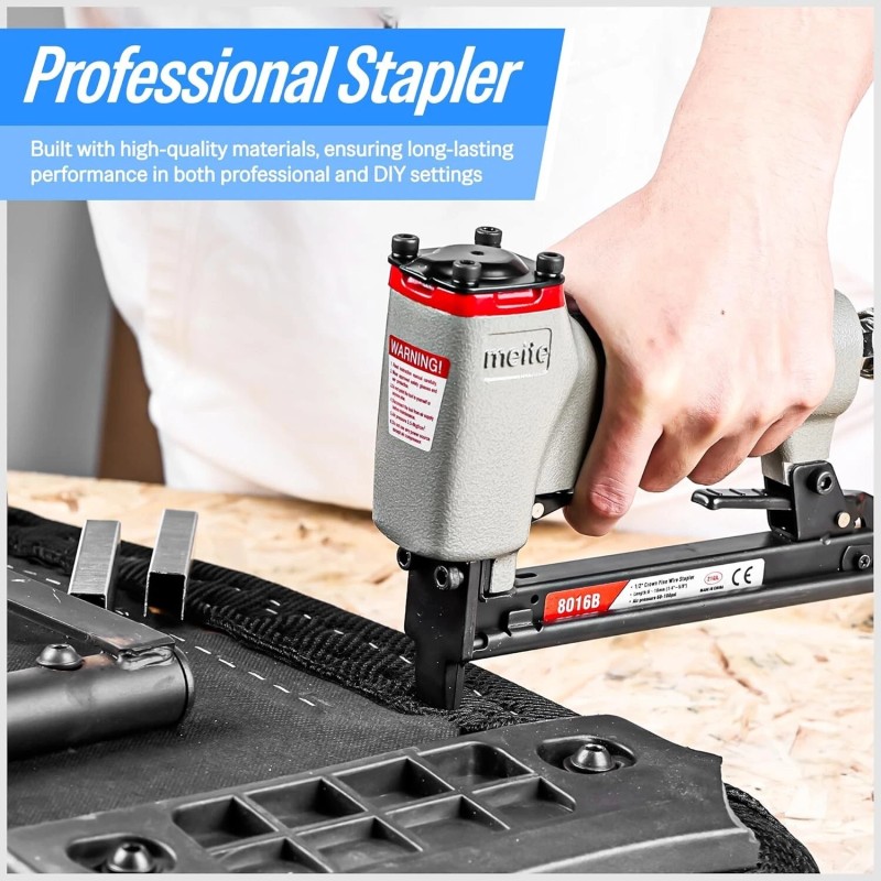 meite 21GA 1/2" Crown 1/4" - 5/8" Pneumatic Upholstery Stapler