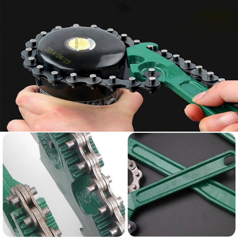 15 Inch Heavy Duty Reversible Chain Wrench | Adjustable Oil