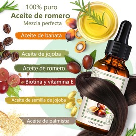 Aceite de Romero para el Cabello,Aceite de Batana,Aceite Capilar 100% Natural,Fortalece el Cabello,Reduce la Rotura,Elimina Puntas Abiertas y Nutre el Cabello,Cuidado del Cuero Cabelludo Seco,para Hombres y Mujeres