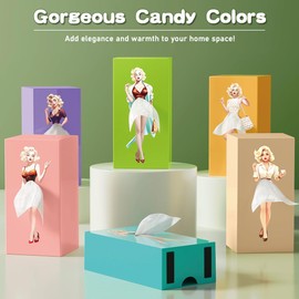 Tissue Box Cover, Creative Skirt Design Tissue Box Waterproof Retro Draw-Out Tissue Box Holder, Suitable for Bedroom, Living Room, Office (Pink)