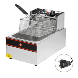2500W 6L Single Tanks Electric Deep Fryer Professional Tabletop Restaurant Kitchen Frying Machine with 1 Basket