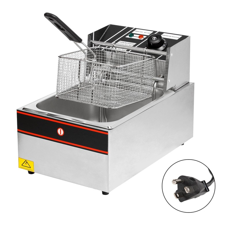 2500W 6L Single Tanks Electric Deep Fryer Professional Tabletop Restaurant