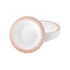 5oz Rose Gold Round Plastic Bowl Pebble Design - Elegant