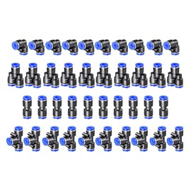 HAXIHA Pack of 40 3/8 inch air push quick attachments, pneumatic connectors, splitter/angle/T-pieces/straight push-to-connect fittings kit air line fittings