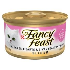 Purina Fancy Feast Sliced Chicken Hearts and Liver Feast Wet Cat Food - (Pack of 24) 3 oz. Cans