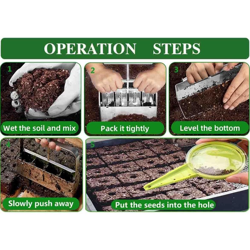Handheld Soil Blocker Tool Kit – 4 Cell 2 Inch