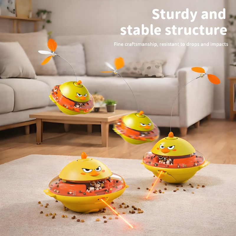 hooroor Cat Toy w/Interactive Laser, Spinning Feather & Butterfly Wand