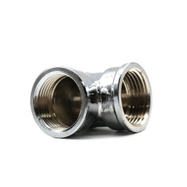 DOJA Barcelona 90° Threaded Fitting Made of Chrome-Plated Brass 1/2 Inch 2 x Internal Thread Brass Angle Pipe Angle for Irrigation Systems Angle Pipe Brass for Radiator Pipes, Compressed Air Pipes