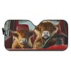 TOADDMOS Funny Highland Cow Driver Car Windshield Sun Shade Universal