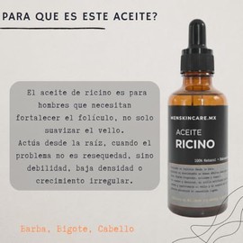 50 ML Aceite de Ricino Puro para Hombre – Fortalece el Folículo y Estimula el Crecimiento en Barba, Cabello y Zonas Débiles | 100% Natural | MENSKINCA