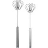 XMSTOY Semi-automatic Whisk, Stainless Steel Egg Beater, Versatile Milk Frother,