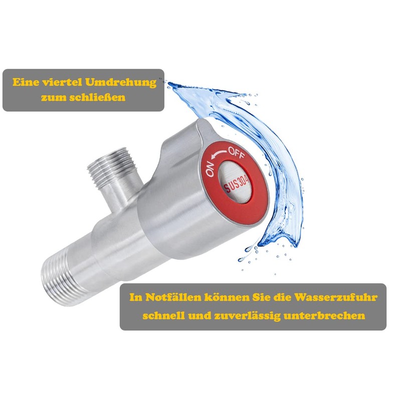 Lazardo Set of 2 angle valves made of stainless steel