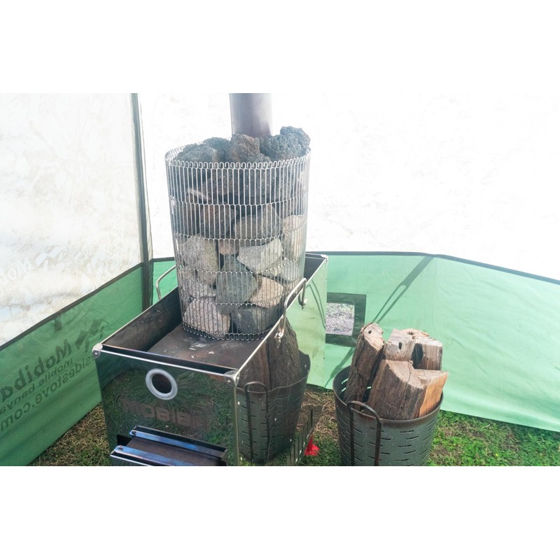 FUNKS Sauna Stone Basket Holder Cage Stoves Stainless (36cm)