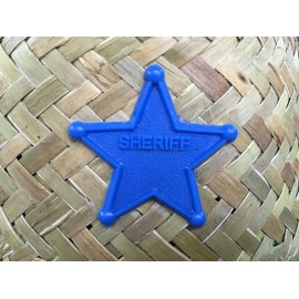 Playscene Children's Cowboy Hat with Sheriff Star (1 Dozen Pack) - Bulk (BLUE & RED BADGE - 12 PACK)