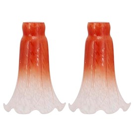 Lily Lampshade Only 2 Pack Orange Tulip Flower Glass Lamp Shade Replacement Tiffany Style Lily Table Floor Lampshade Replacement