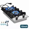 Eascookchef 12 inch Eascookchef Gas Cooktop 2 Burners NG/LPG Tempered