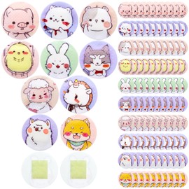 120 Pcs Kids Bandages, 10 Styles Cute Cartoon Adhesive Bandages Breathable Round Bandage, Colorful Vaccination Bandages Adhesive Dot Kids Bandage for Minor Cuts, Scrapes, Wounds, 0,9 Inch