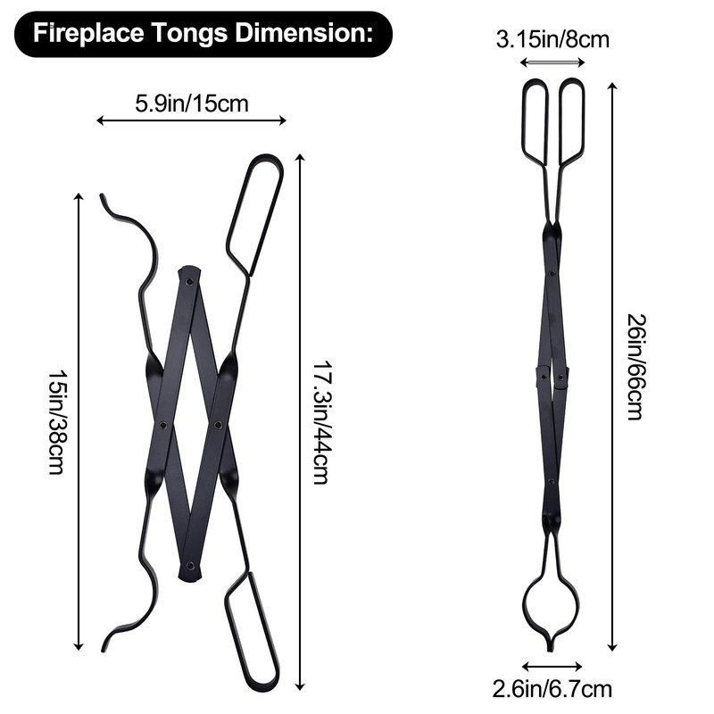 Log Grabber Fireplace Tongs Wood Fired Oven Tool Grill Camping