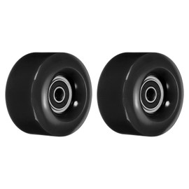 PATIKIL 32 x 58mm Roller Skate Wheels with Bearings, 2 Pack 82A Quad Skate Replacement for Double Row Skate Skateboard Indoor or Outdoor, Black