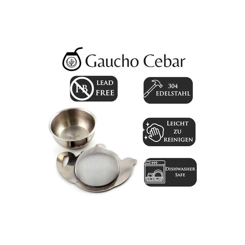 Gaucho Cebar Tea Strainer for Loose Tea ● 304 Stainless