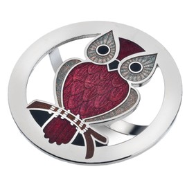 Scarf Ring - Enamel Red Owl