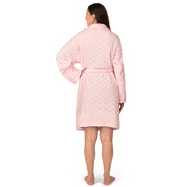 PAVILIA Short Robe for Women, Womens Robes Lightweight, Plush Fluffy Shower Robe, Soft Fuzzy Bath Robe with Pockets, Light Pink, Large-X-Large