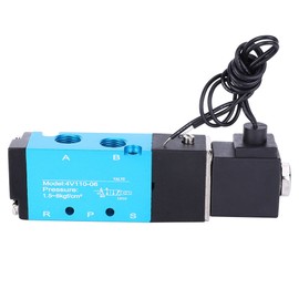 Solenoid Valve 2-Position 5-Way Aluminum Alloy High Sensitivity with Copper Coil 4V110-06 PT1/8 AC220V