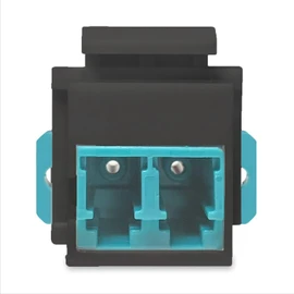 LC Duplex Fiber Optic Adapter Keystone Jack Insert Coupler, Singlemode/Multimode Compatible, Snap-in for Wall Plates & Patch Panels, Fiber Connectors (Black LC OS1)(Pack of 10)