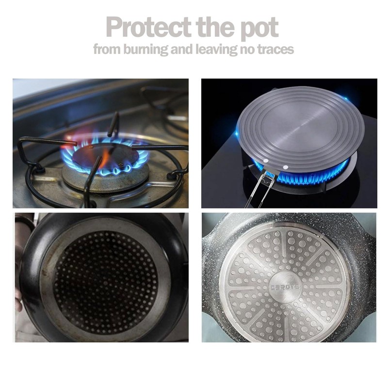 Bcuuozeeing Induction Adapter Plate, Induction Adapter Plate with Foldable Handle,
