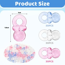 Mezrkuwr Pack of 90 Mini Decorative Dummy Confetti 90s Decorative Confetti Christening Table Decoration Baby Shower Decoration Girl Boy Decoration Baby Shower Girl Baby Shower Party Decoration