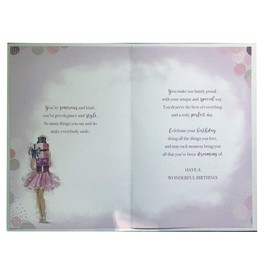 Daughter 16th 16 Today Girl & Presents Design Happy Birthday Card Lovely Verse