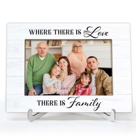 YSTEP Family Photo Frame - Wood 4x6 Picture Frame for Desk Display - Adoption Day Gifts
