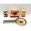 ACK Tuscany Garden Colorful Hand Painted Mixed Fruit, 4pc Stove