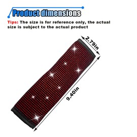 2PCS Bling Car Seat Belt Covers, Rhinestone Car Seat Belt Shoulder Pads, Crystal Diamond Car Seatbelt Cushion for Women, Car Interior Accessories for Car Truck SUV (Red)