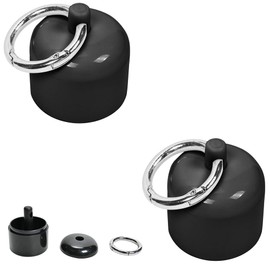 2 Pack Traveling Jewelry Holder, Traveling Ring Case, Portable Ring Holder with Keychain, Sports Jewelry Storage Box Case, Waterproof, Travel Jewelry Box as Gifts for Women (2 Black)