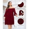 Plus Size Dresses Women Wedding Guest Bridesmaid Burgundy Off Shoulder