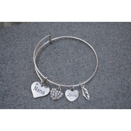 Infinity Collection Nana Charm Bangle Bracelet- Nana Gifts- Nana Jewelry- Gift for Nanas