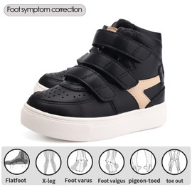 Orthopedic Shoes for Kids and Toddlers with Arch and Ankle Support to Correct Flat Feet and Foot Varus/Valgus Black